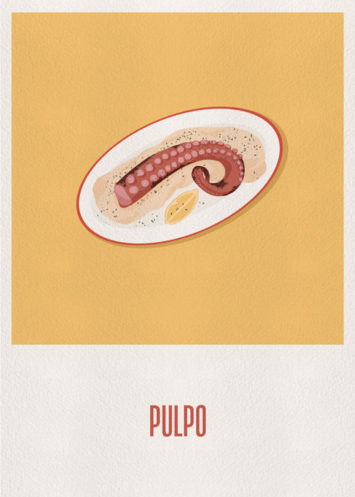 Arte para cozinha: polvo em prato minimal