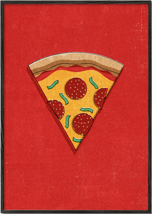 Arte para cozinha: fatia de pizza ilustrada