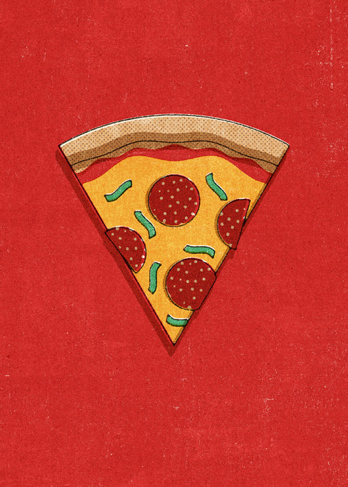 Arte para cozinha: fatia de pizza ilustrada