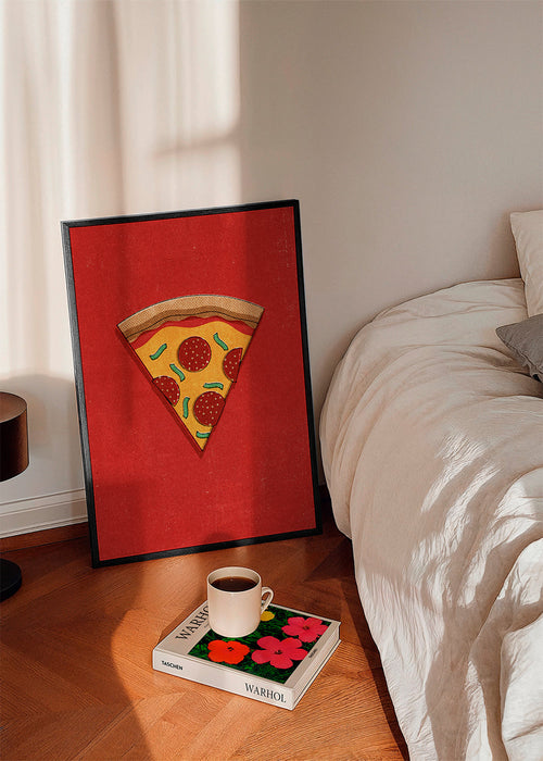 Arte para cozinha: fatia de pizza ilustrada