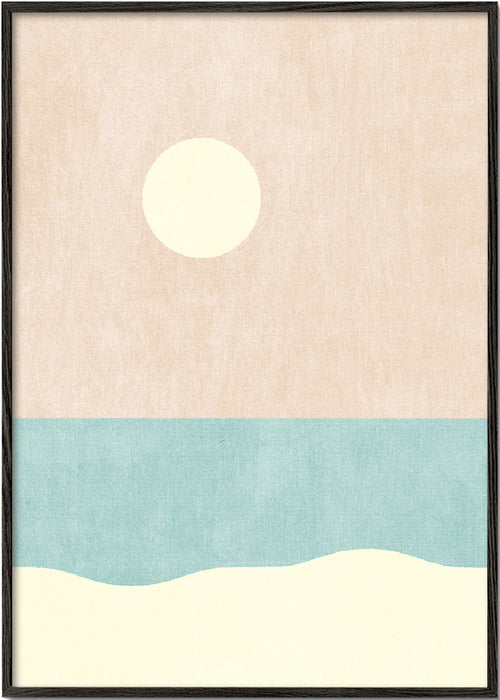 Quadro paisagem praia minimalista
