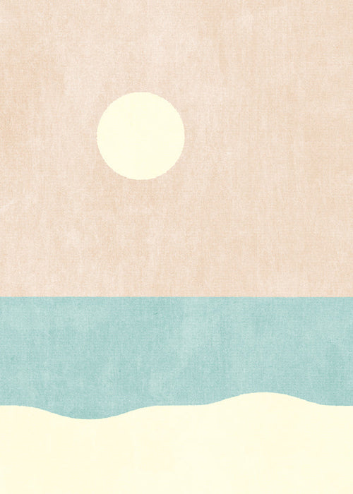 Quadro paisagem praia minimalista