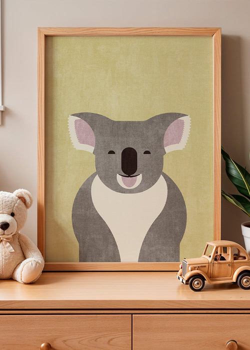 Quadro infantil coala sorridente