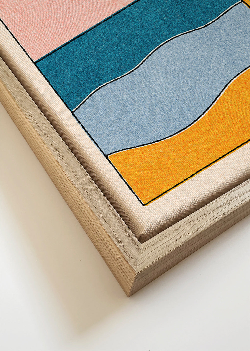 Quadro de paisagem com prancha de surf