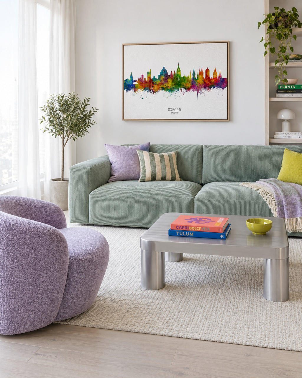 Oxford Skyline multicolor - Framed canvas in an interior