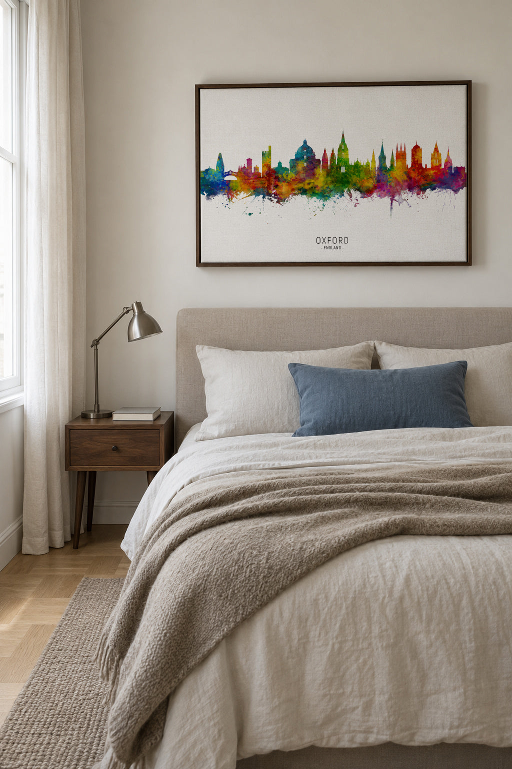 Oxford Skyline multicolor - Framed canvas in an interior