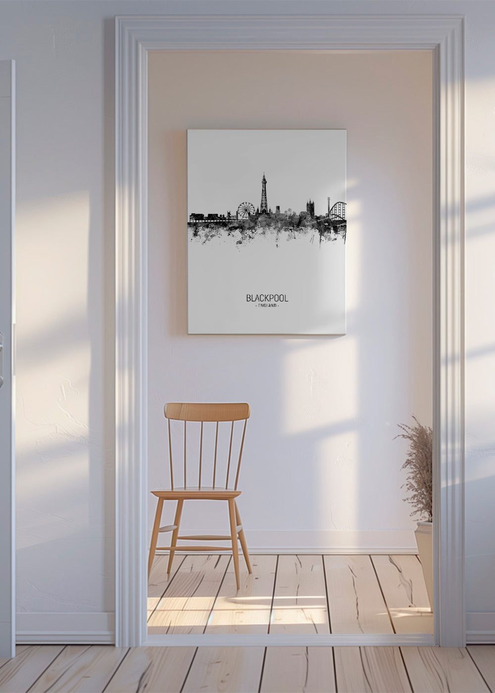Blackpool Skyline blanco y negro