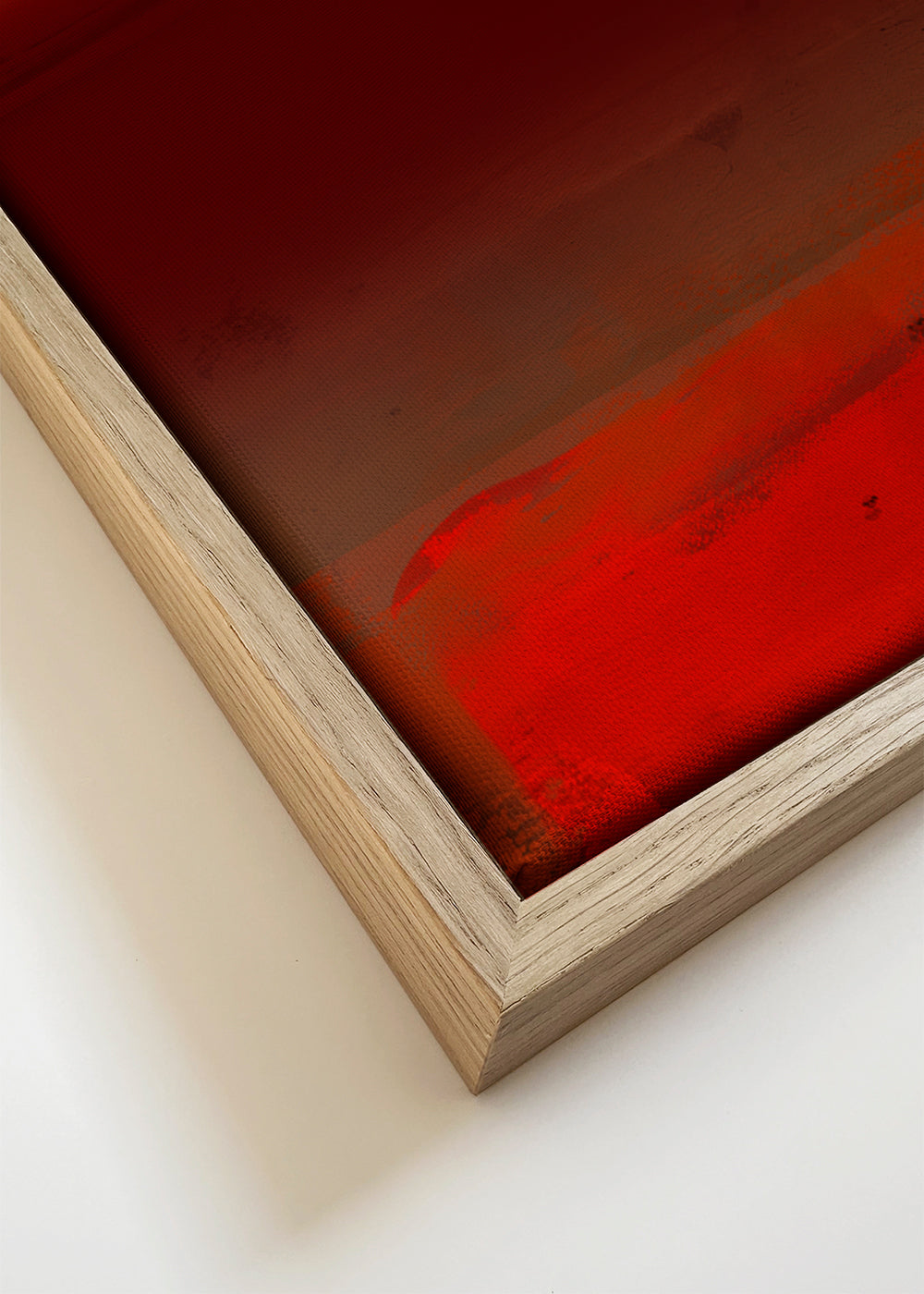 Quadro abstrato com camadas quentes laranja e vermelho