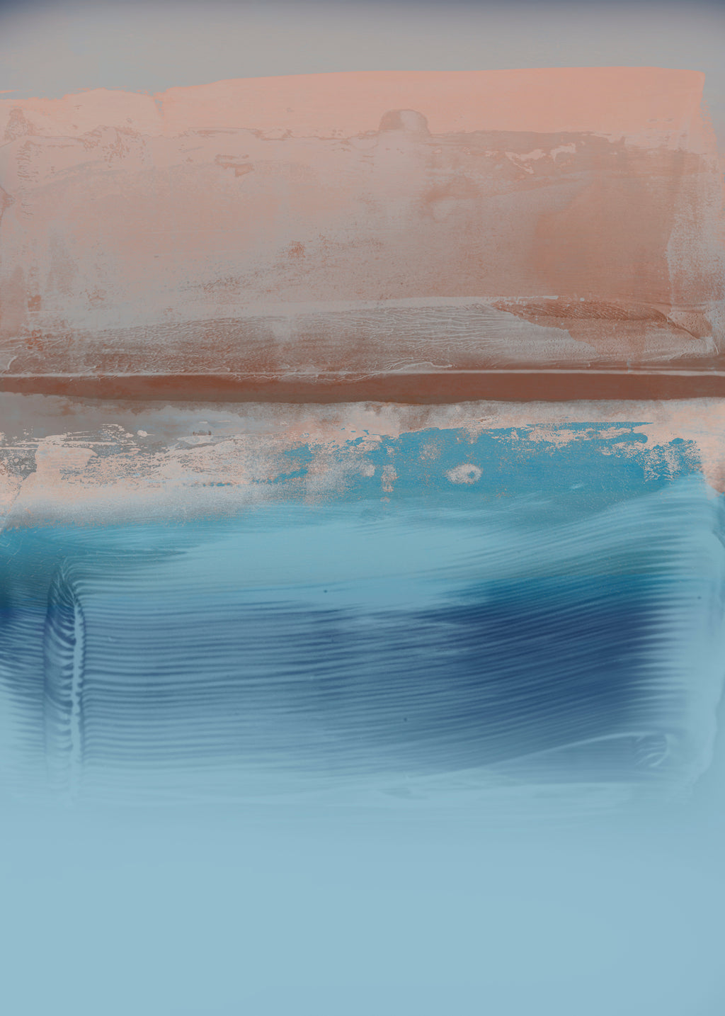 Organic Marks Brown & Blue - Unframed art print
