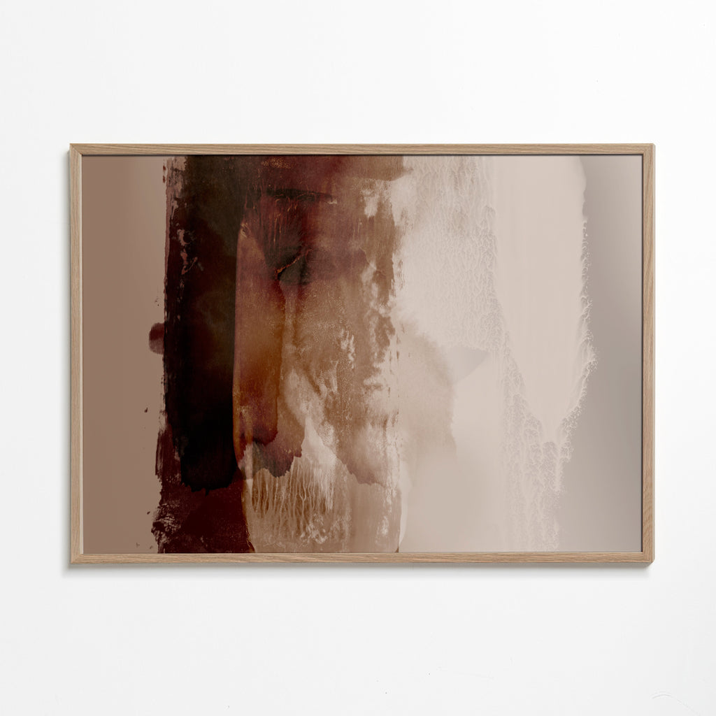 Obra abstrata orgânica tons terra