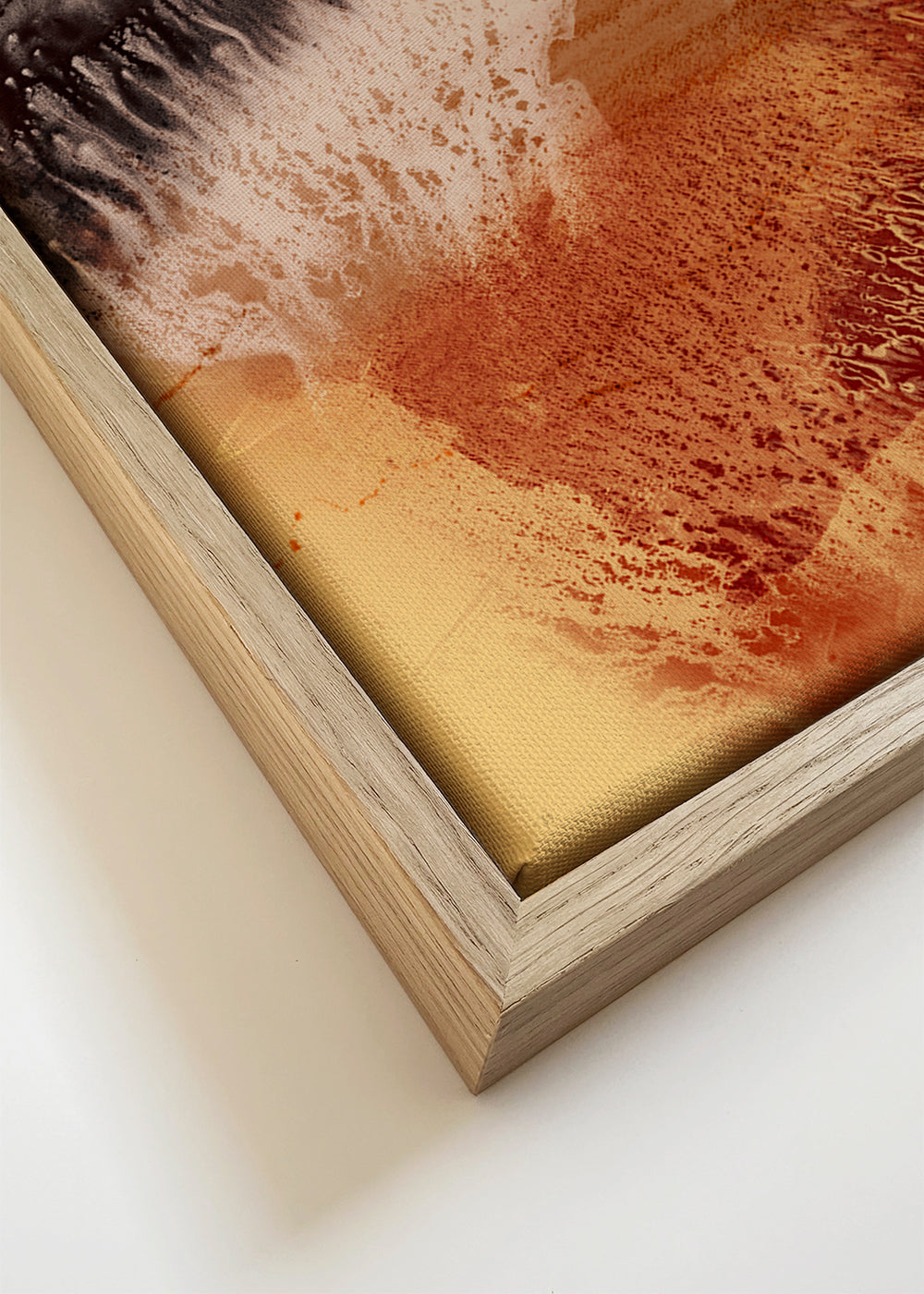 Quadro abstrato textura orgânica amarelo e marrom