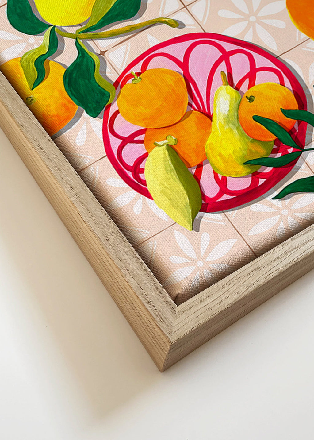 Arte para cozinha com frutas e cerâmica