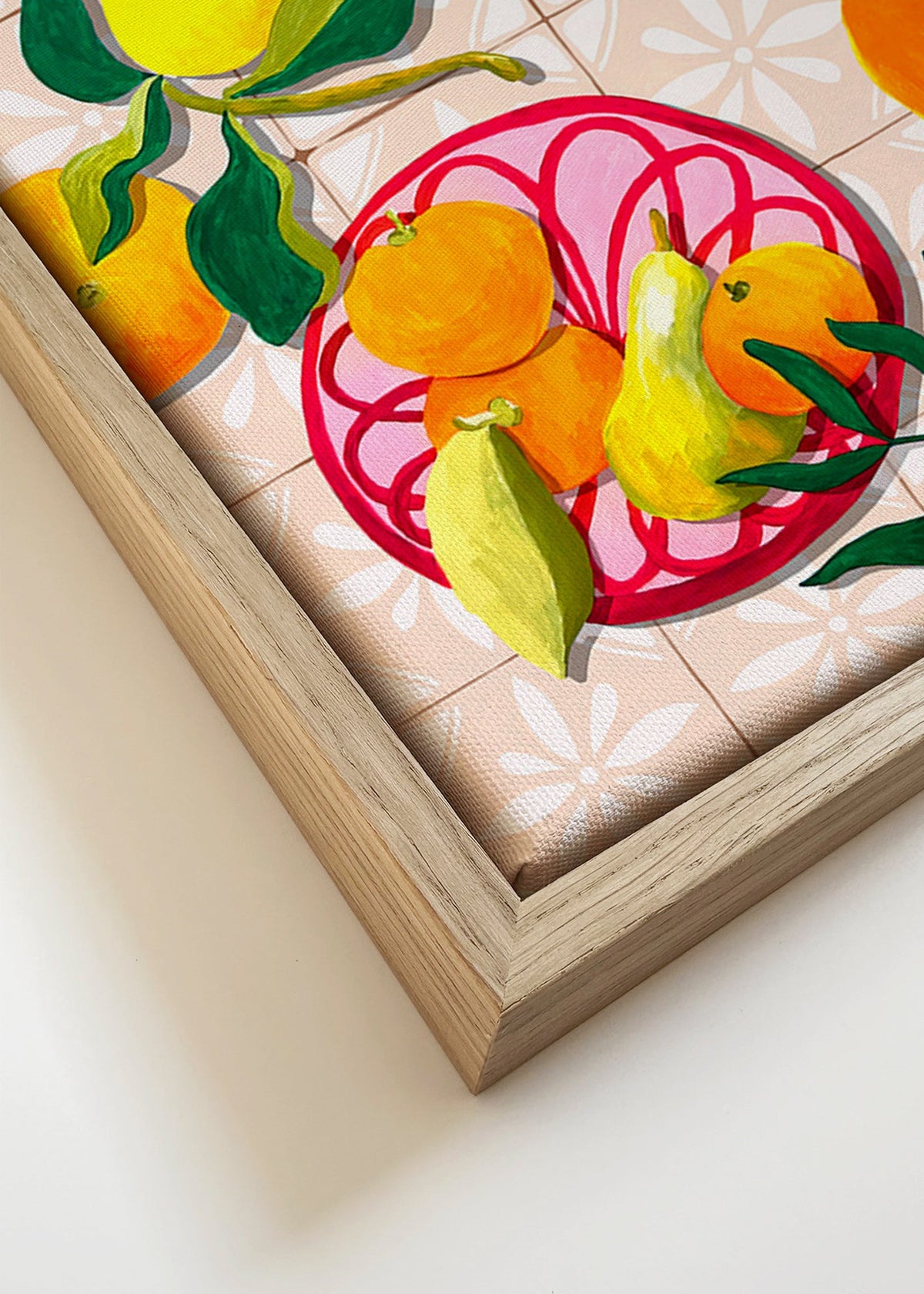 Arte para cozinha com frutas e cerâmica