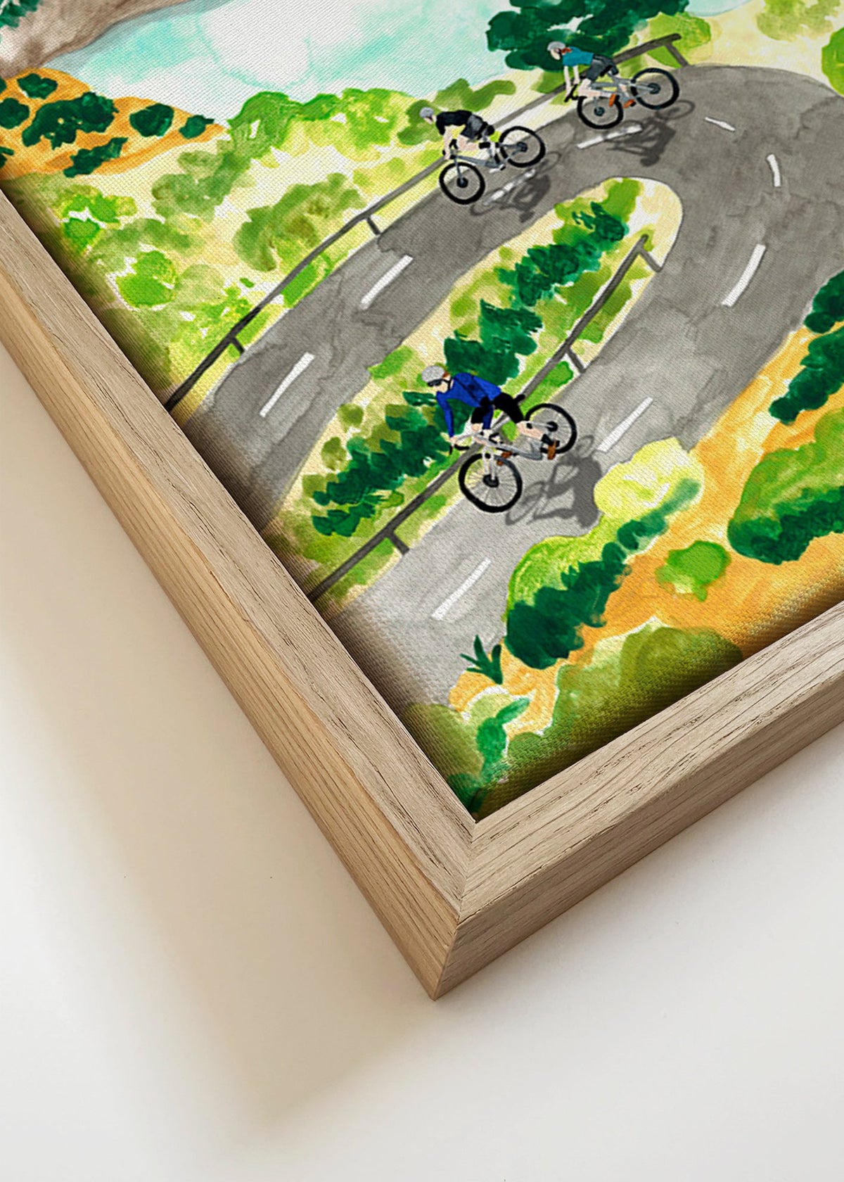 Quadro desportivo com ciclismo costeiro