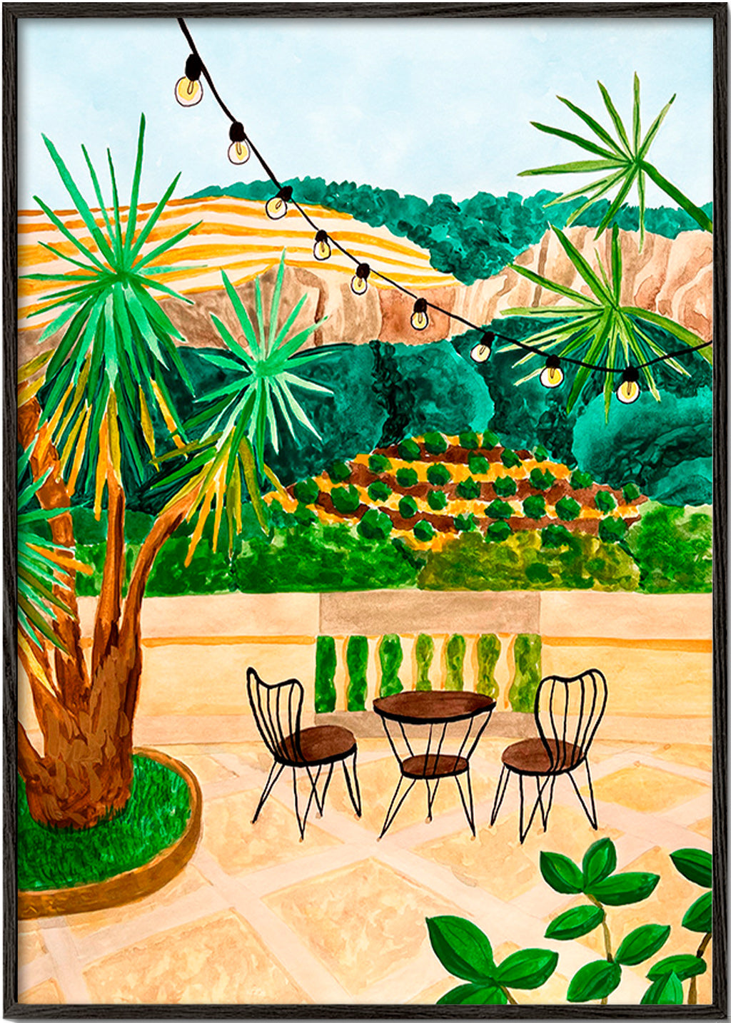 Estampa botânica: varanda mediterrânea