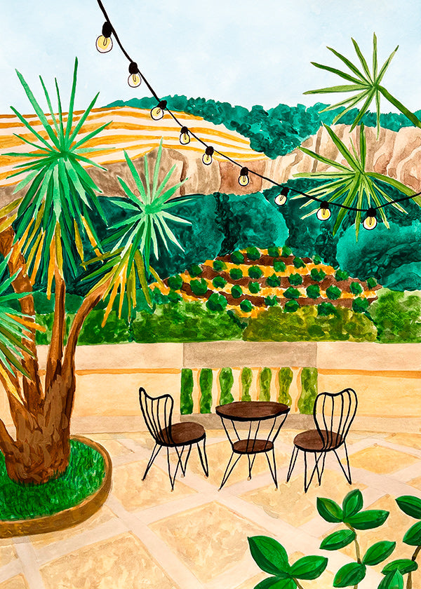 Estampa botânica: varanda mediterrânea