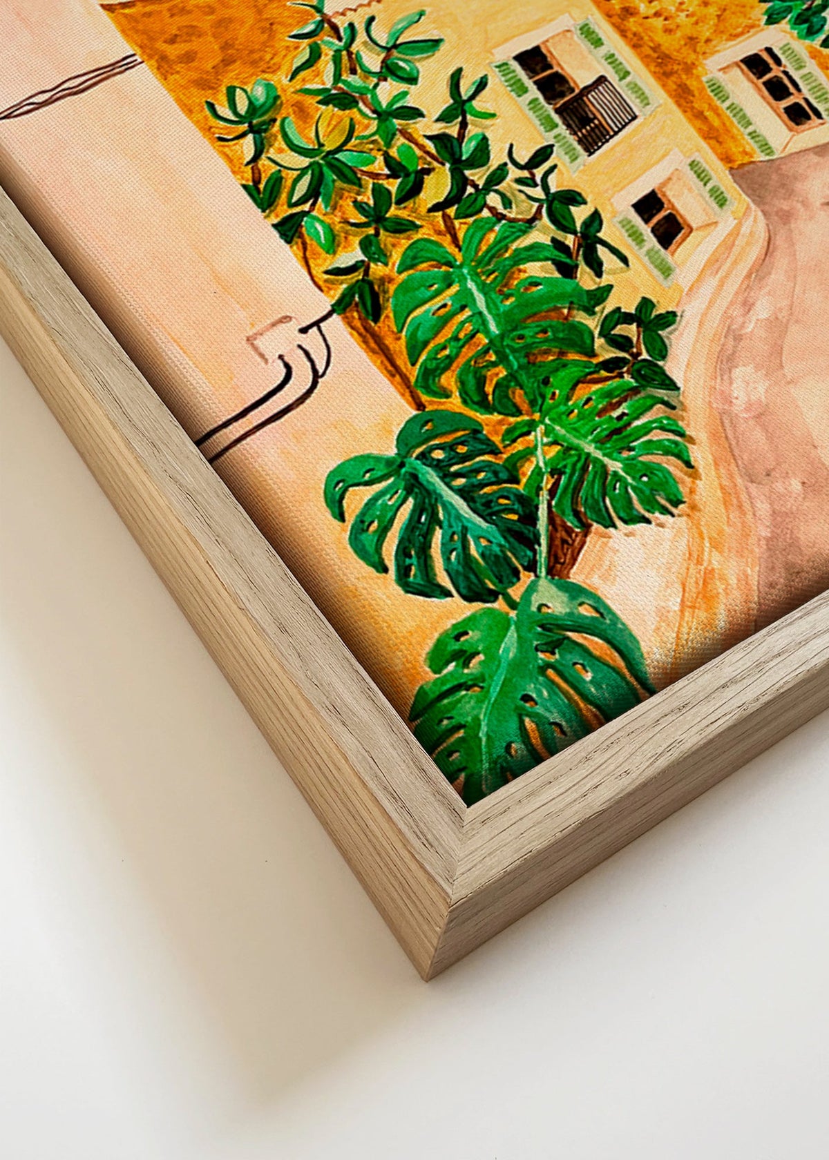 Arte paisagística: rua de aldeia mediterrânea