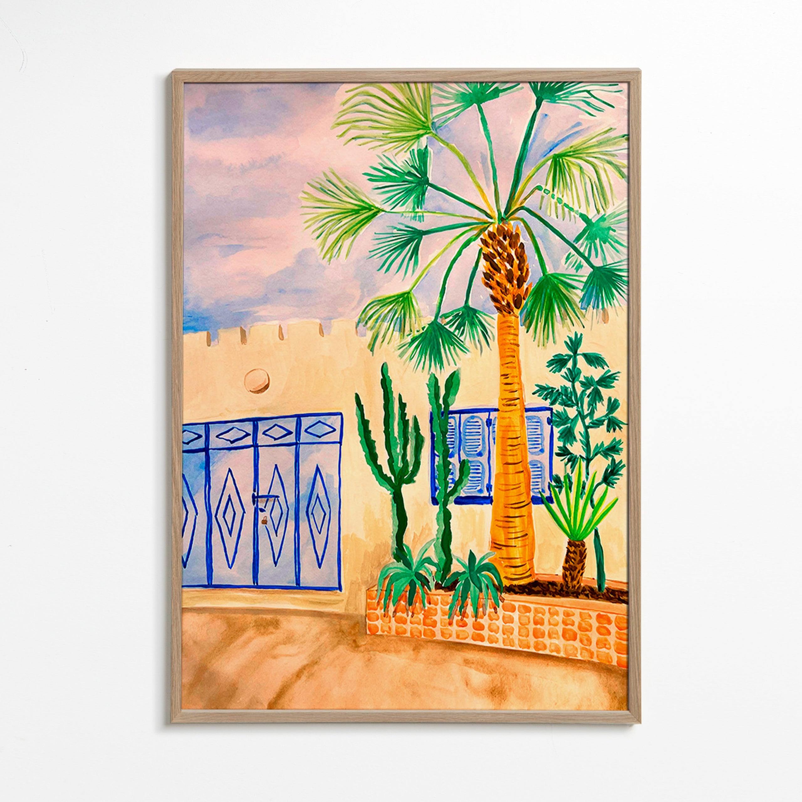 Arte para cidade: rua marroquina com palmeira