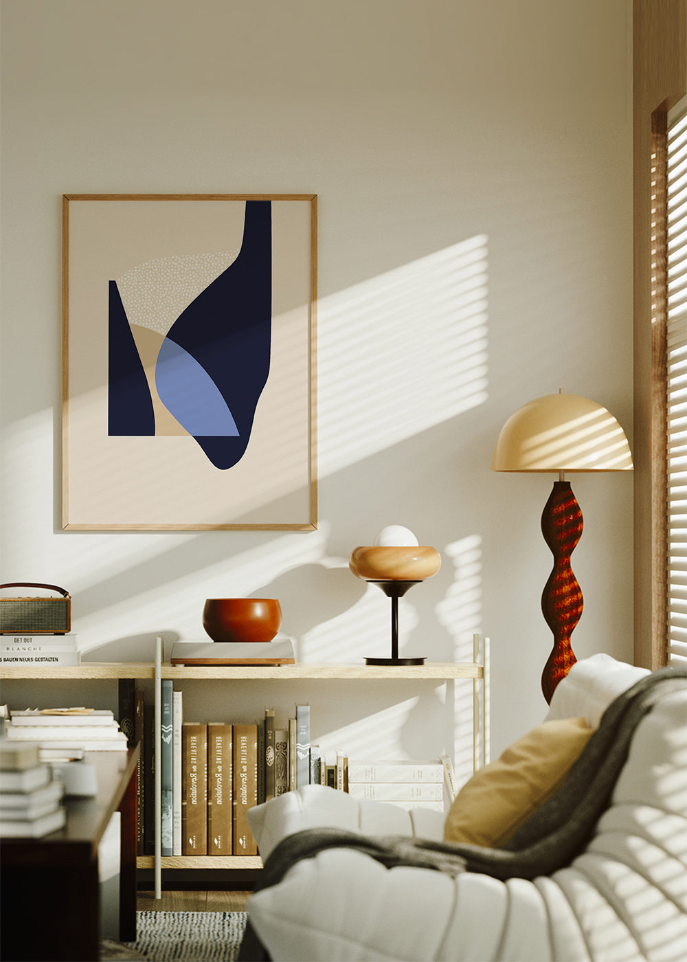 Arte abstrata com formas orgânicas