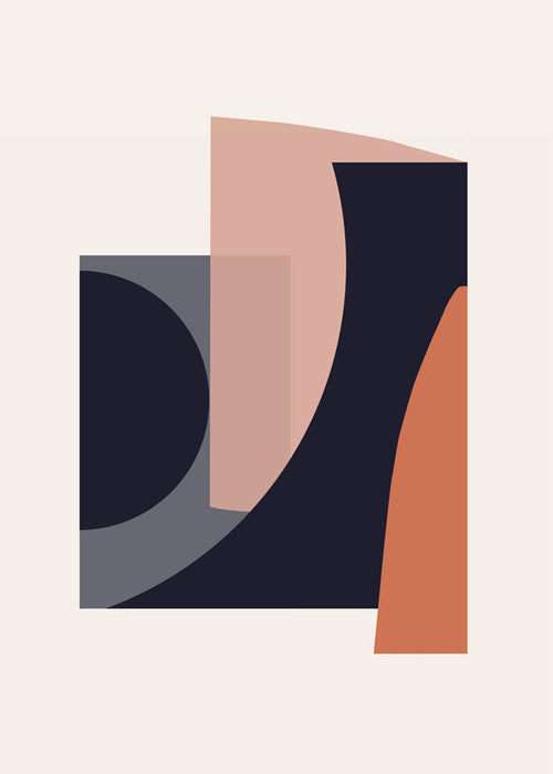 Arte abstrata com formas geométricas terracota