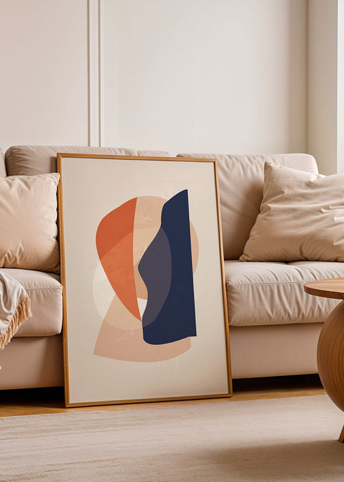 Obra abstrata com formas orgânicas em tons terra