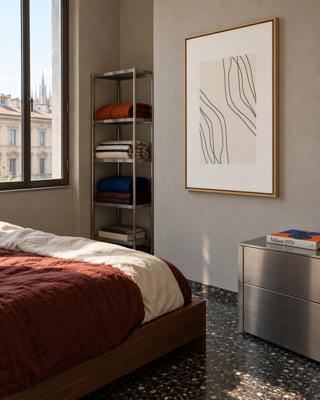 Bright Lines - Framed canvas in an interior