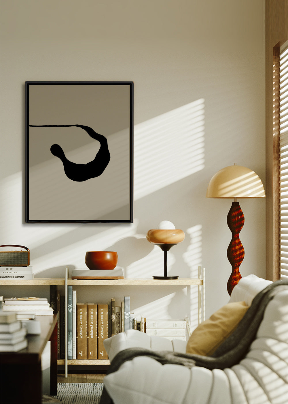 Fluid II - Framed canvas in an interior