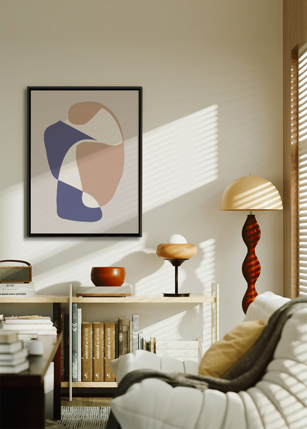 Arte abstrata com formas orgânicas