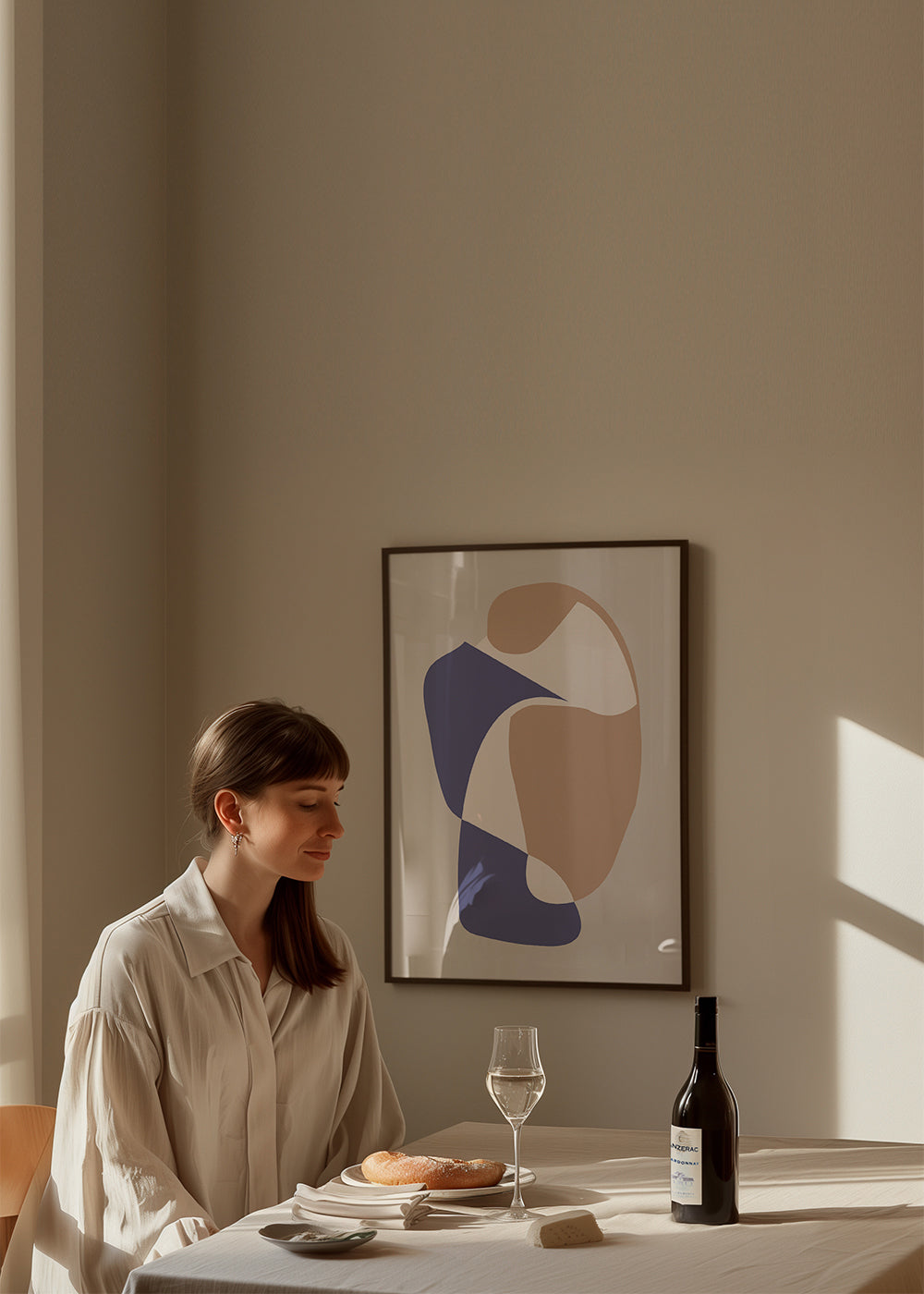 Arte abstrata com formas orgânicas