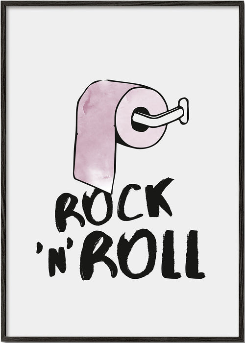 Ilustração rock com rolo de papel rosa