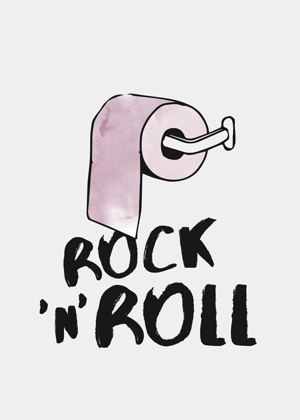 Ilustração rock com rolo de papel rosa