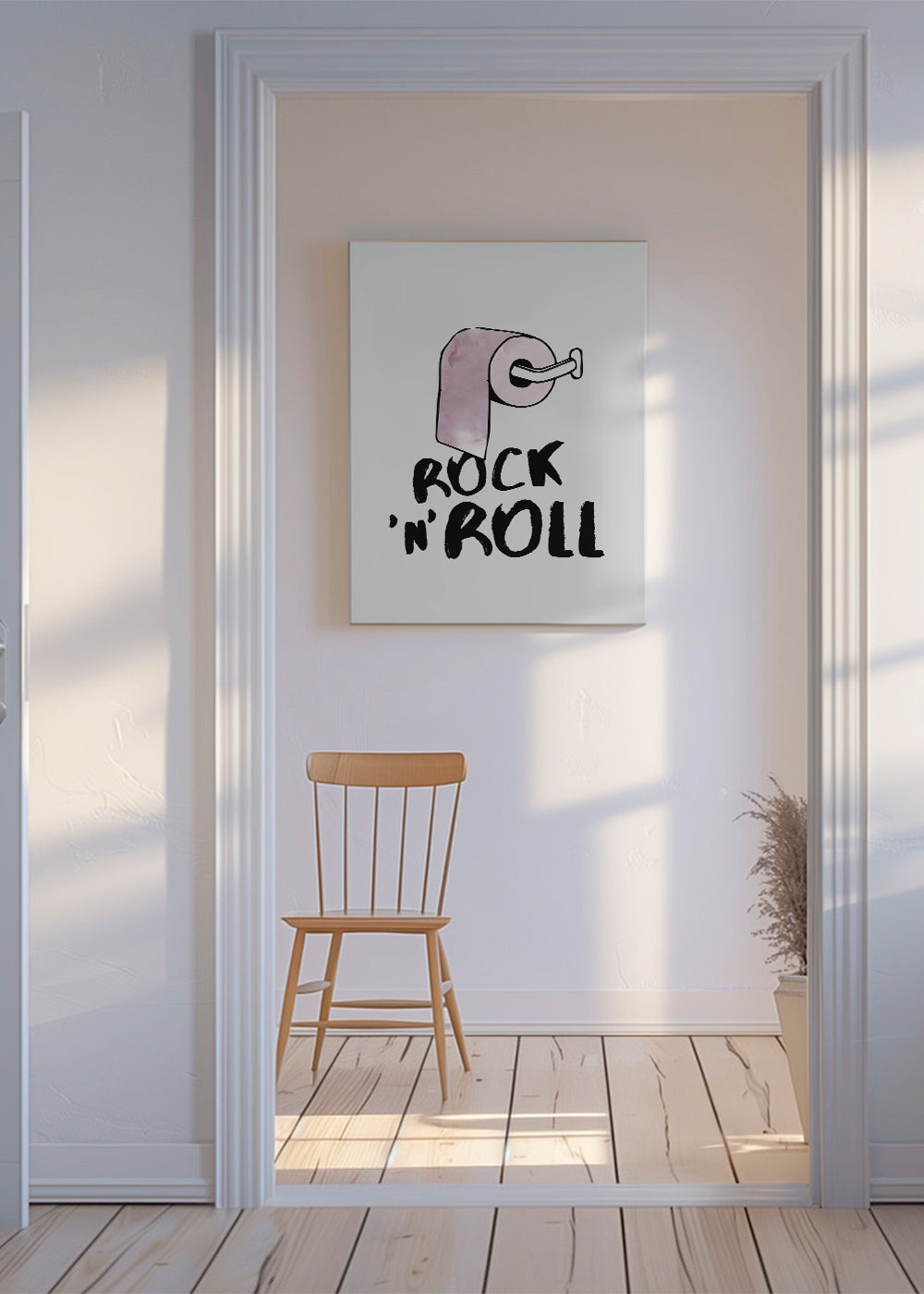 Ilustração rock com rolo de papel rosa