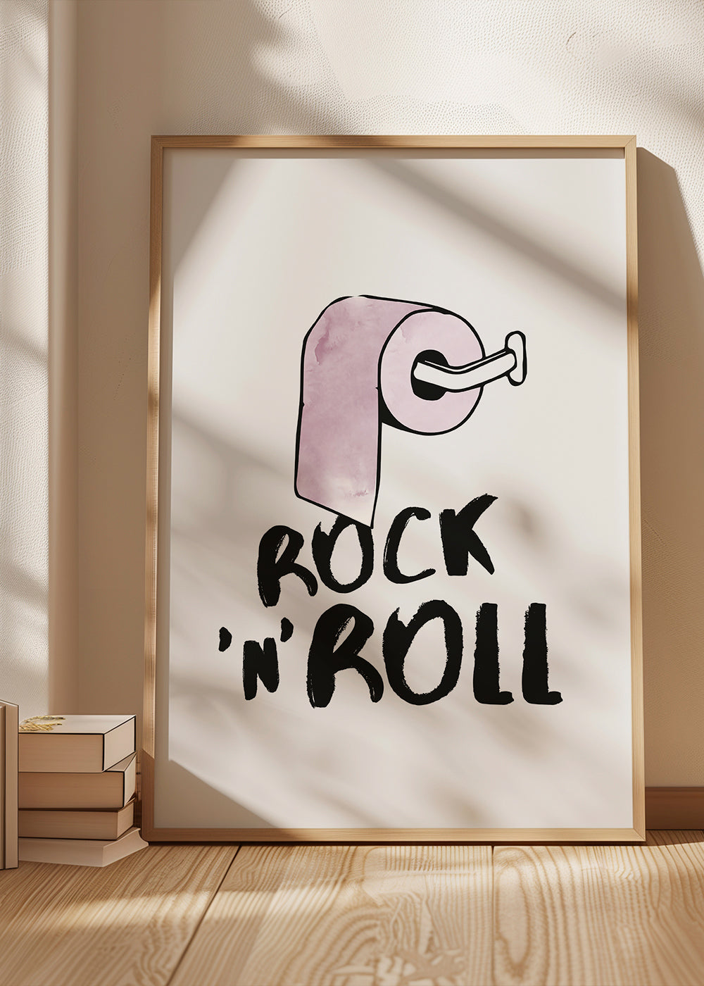 Ilustração rock com rolo de papel rosa