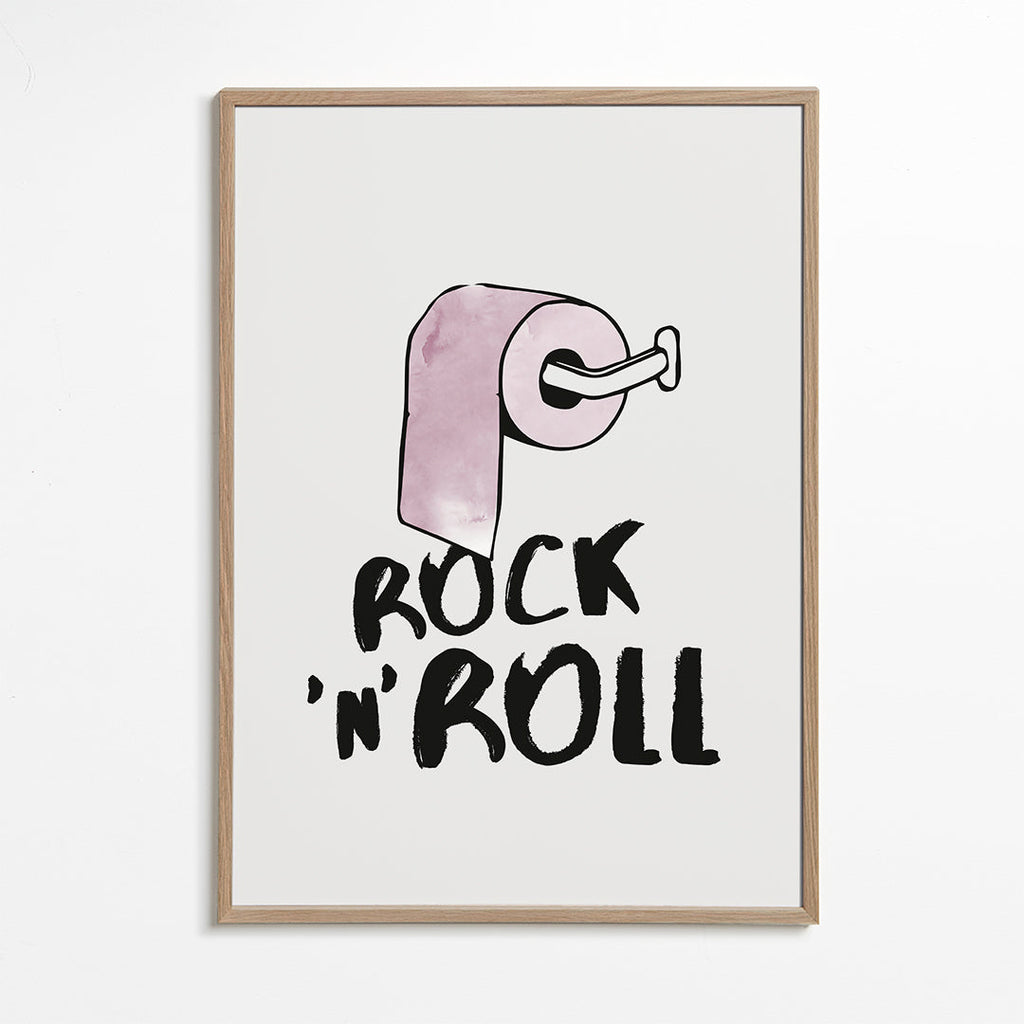 Ilustração rock com rolo de papel rosa