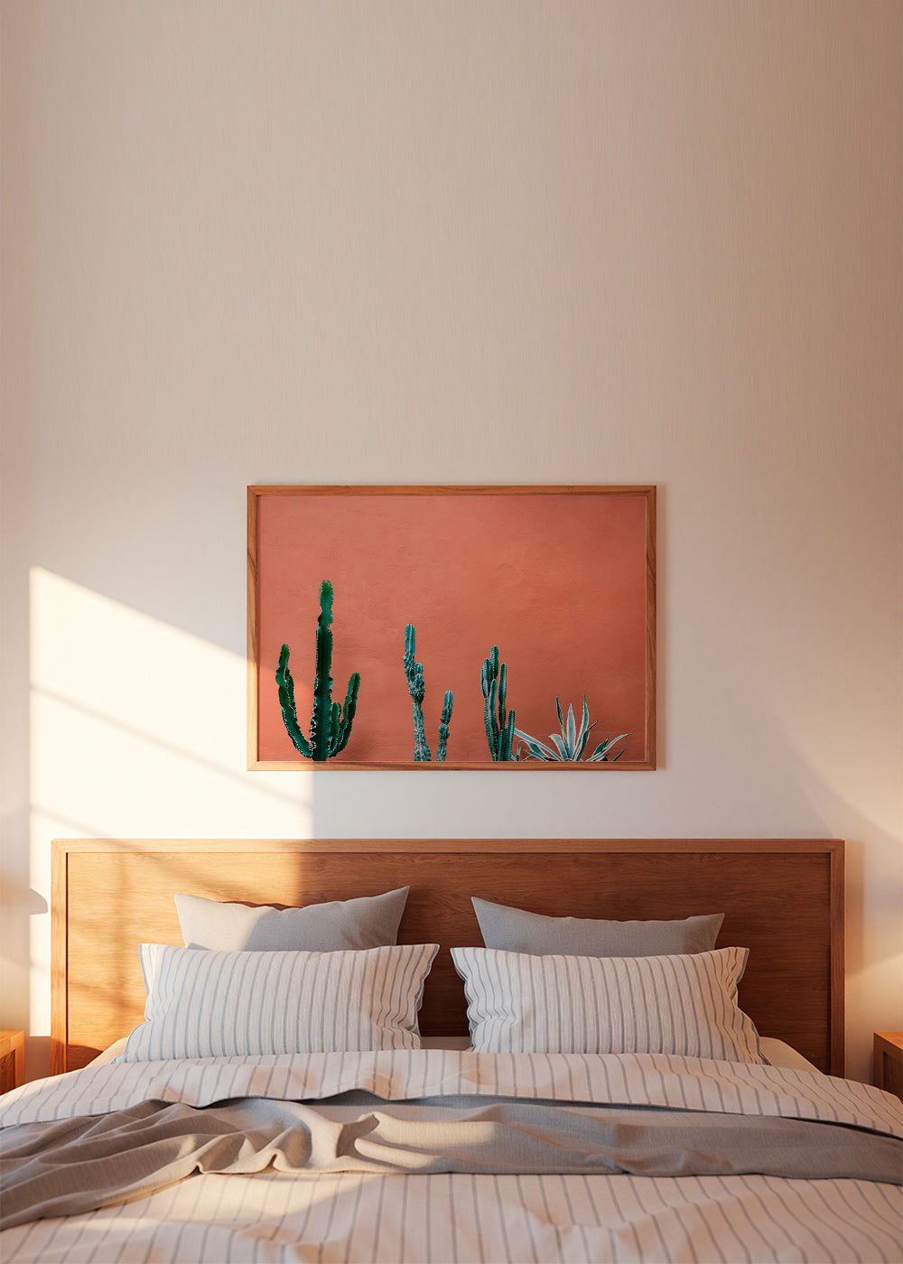 Estampa botânica com cactos em parede terracota – Product2