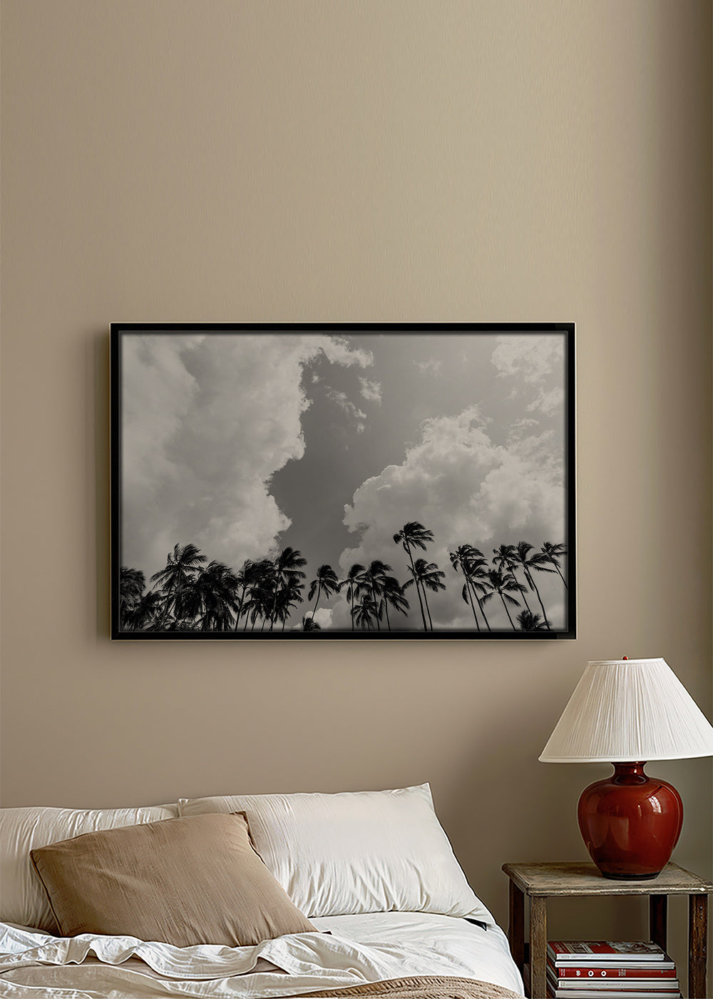 Arte para paisagem com palmeiras e céu dramático – Canvas2