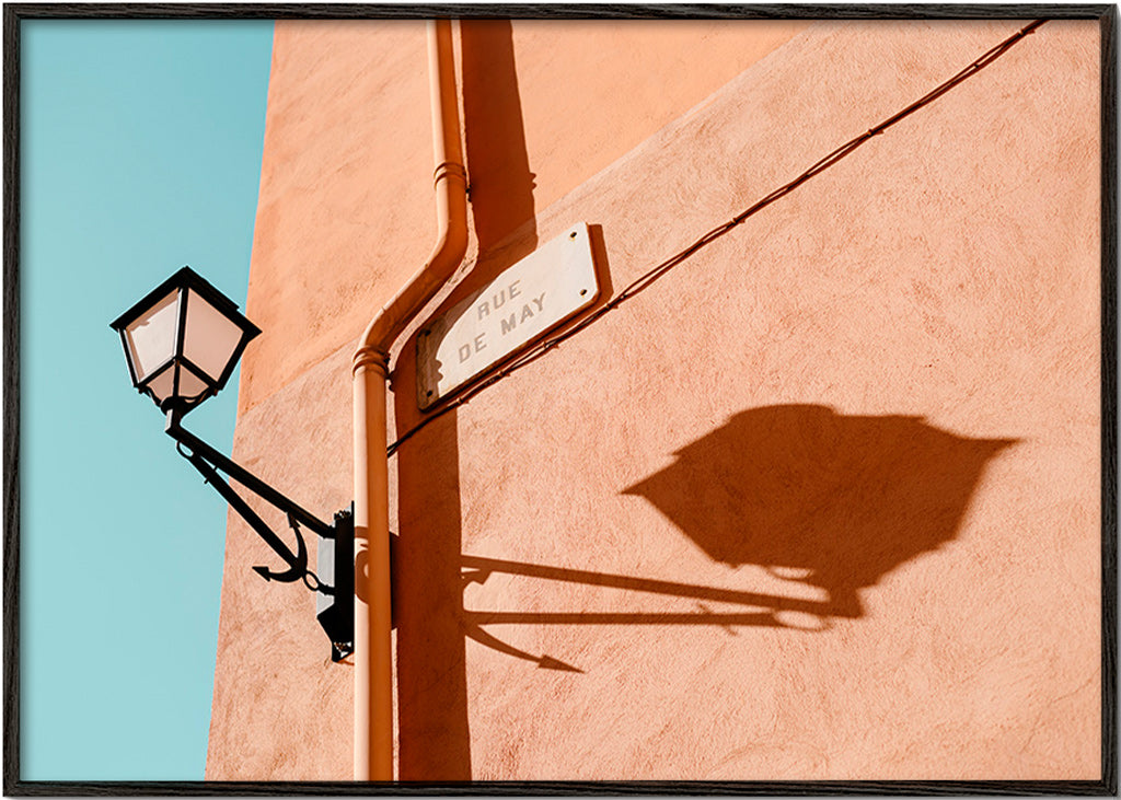 Arte para cozinha Rue de May lanterna e sombra – Black Frame