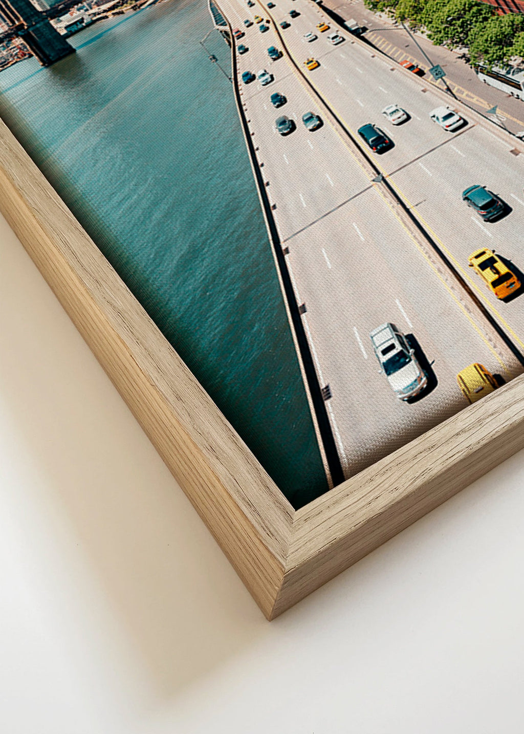 Poster de viagem: skyline e ponte a vista aérea – Canvas detail