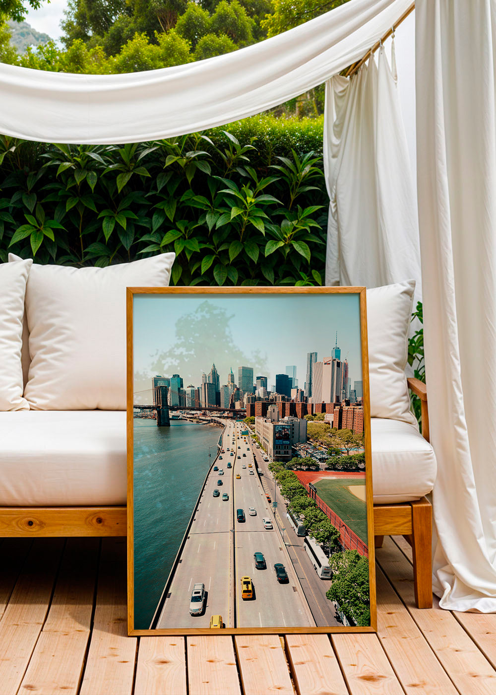 Poster de viagem: skyline e ponte a vista aérea – Product3