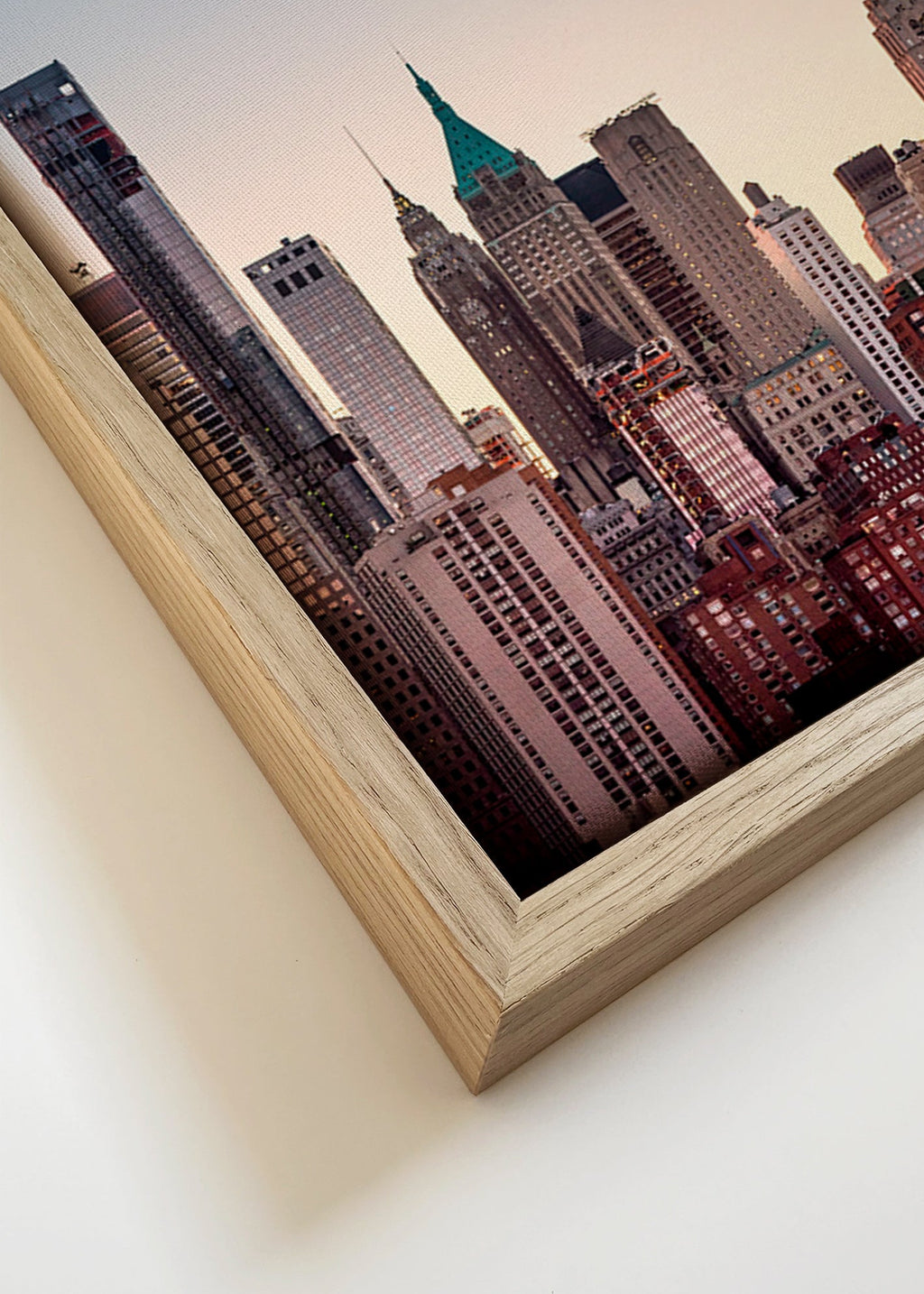 Poster de cidades com skyline ao anoitecer – Canvas detail