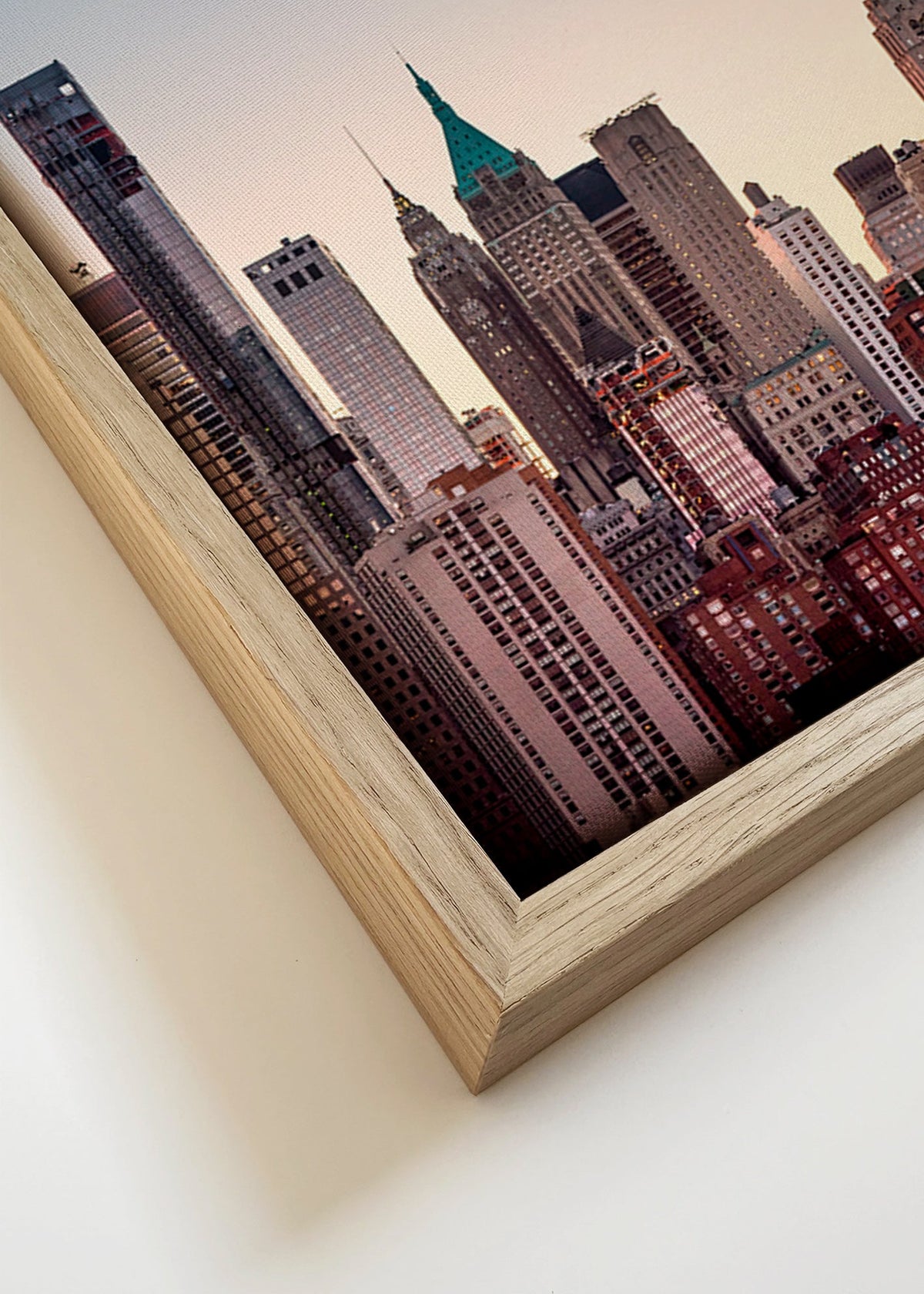Poster de cidades com skyline ao anoitecer – Canvas detail