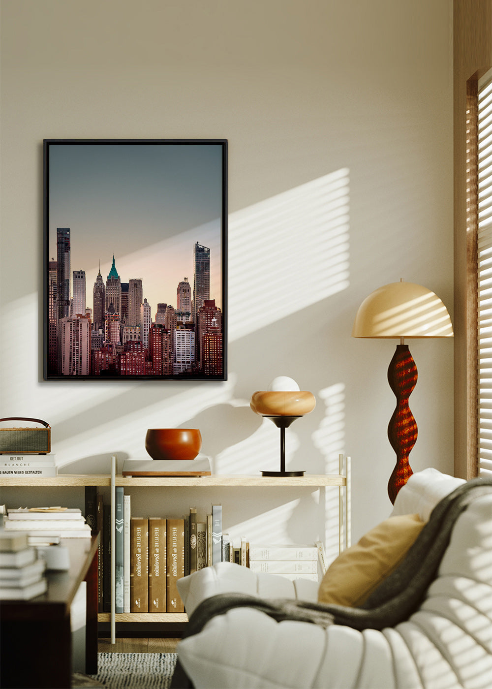 Poster de cidades com skyline ao anoitecer – Canvas2