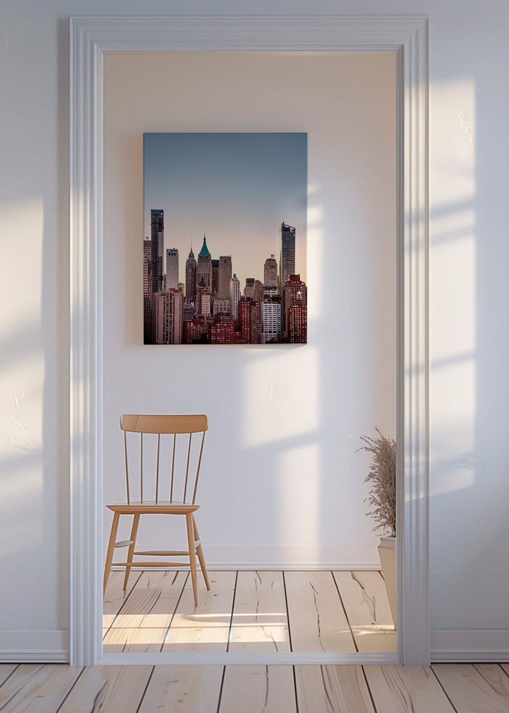 Poster de cidades com skyline ao anoitecer – Canvas