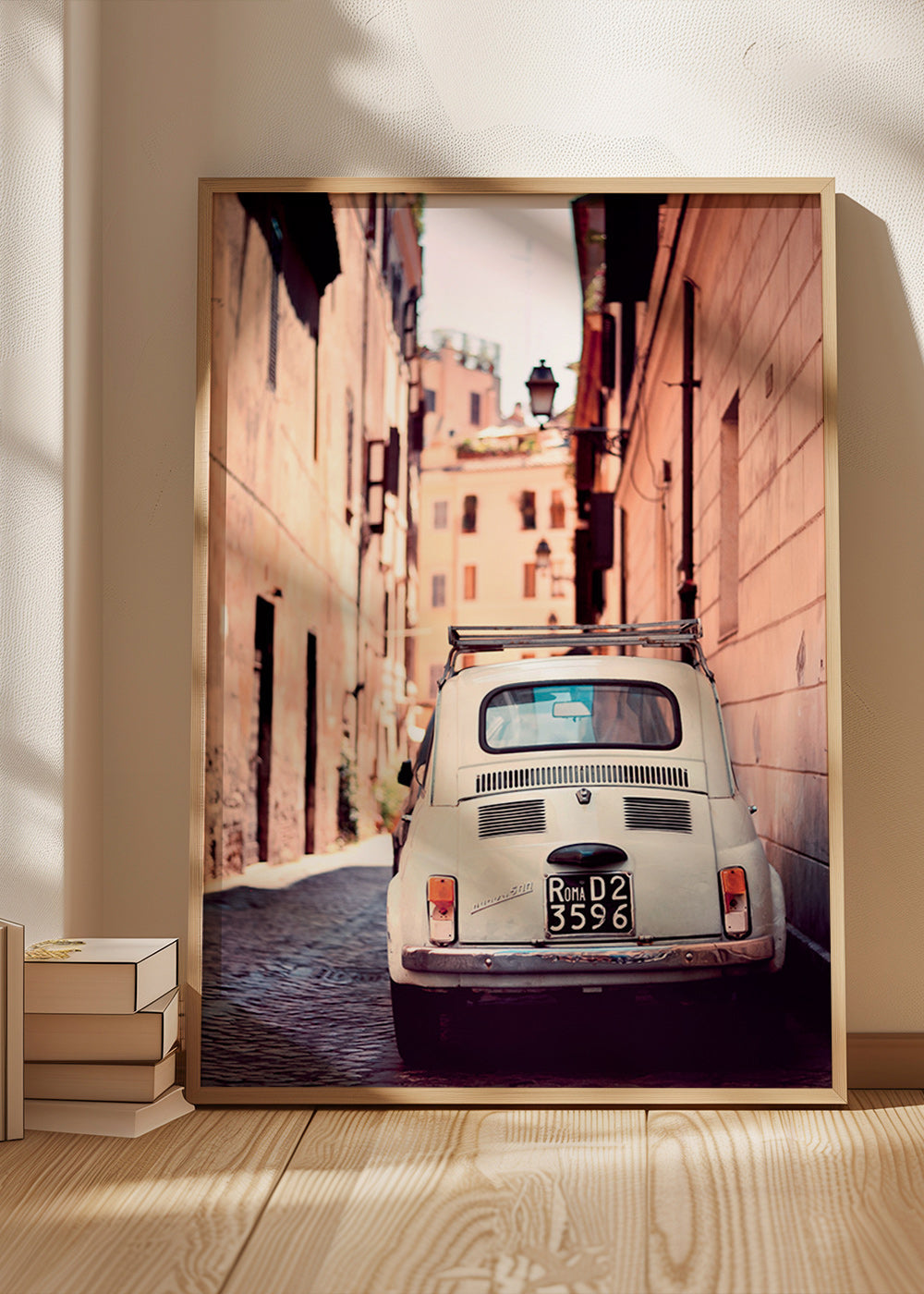 Arte para cozinha: carro clássico numa rua romana – Product3