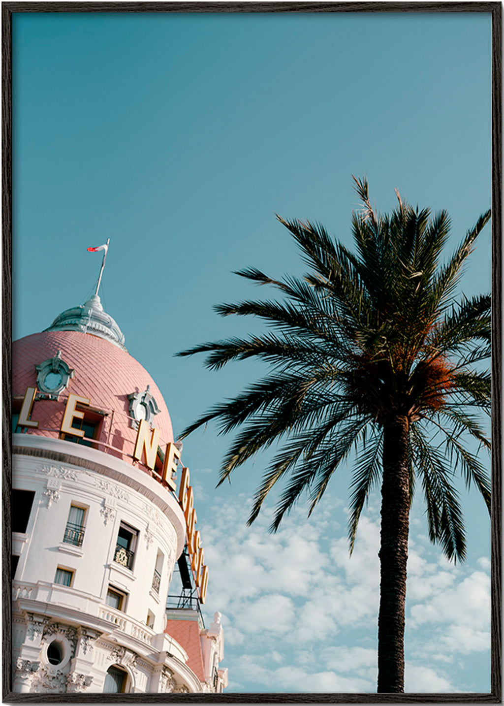 Arte para cidade Riviera: cúpula e palmeira – Black Frame