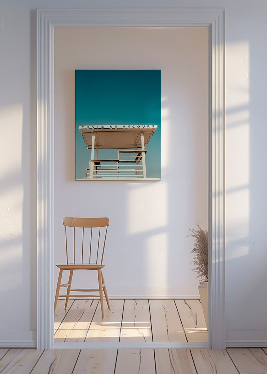 Fotografia de torre de resgate à beira-mar – Canvas