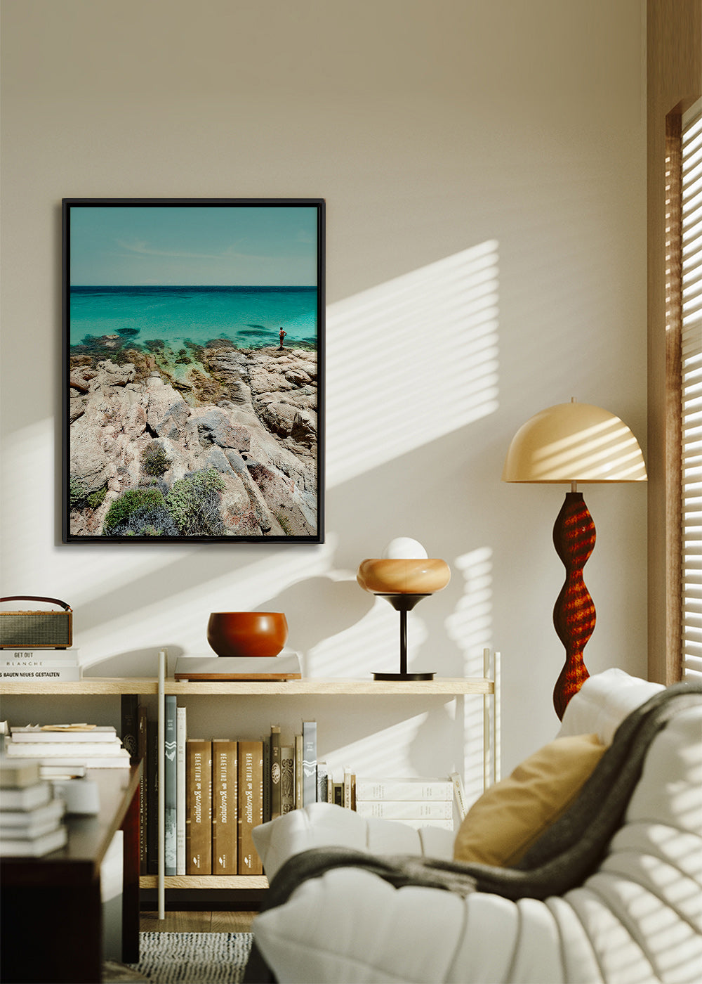 Arte paisagística: costa rochosa e mar turquesa – Canvas1