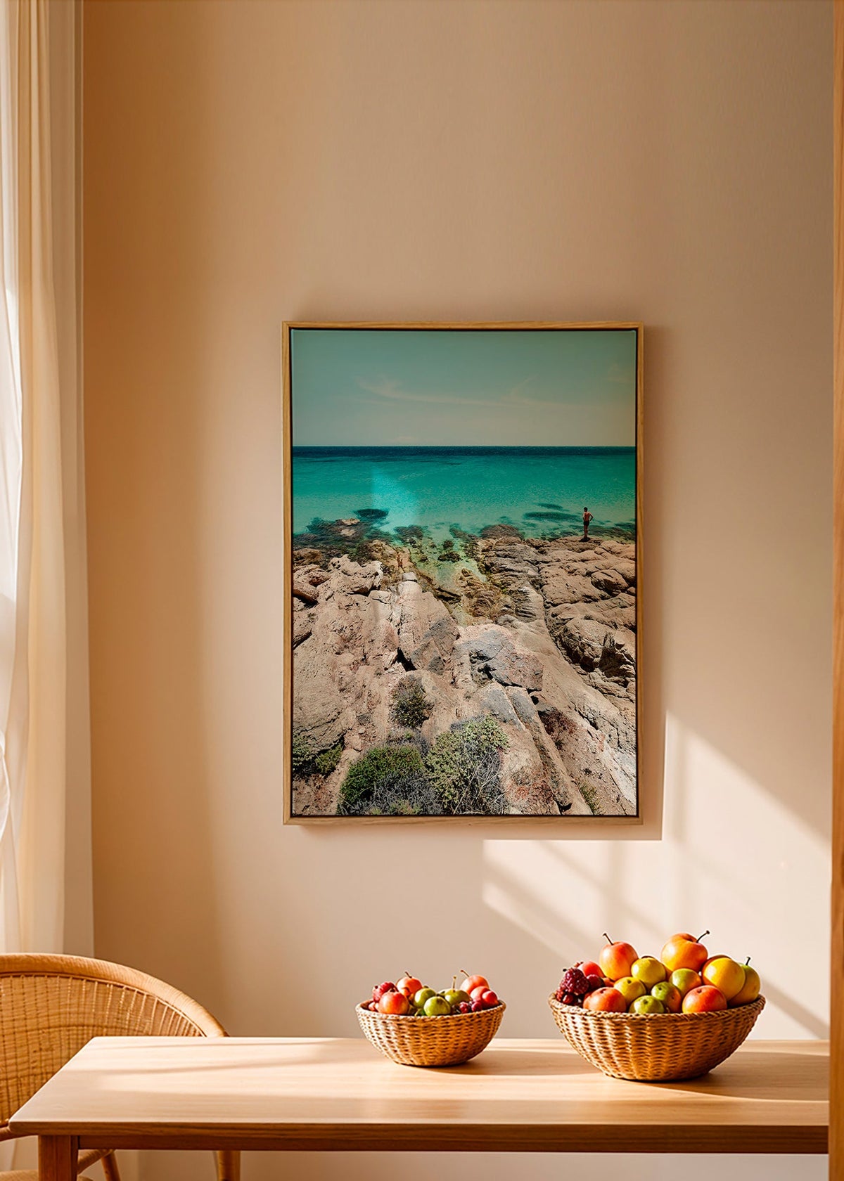 Arte paisagística: costa rochosa e mar turquesa – Canvas2