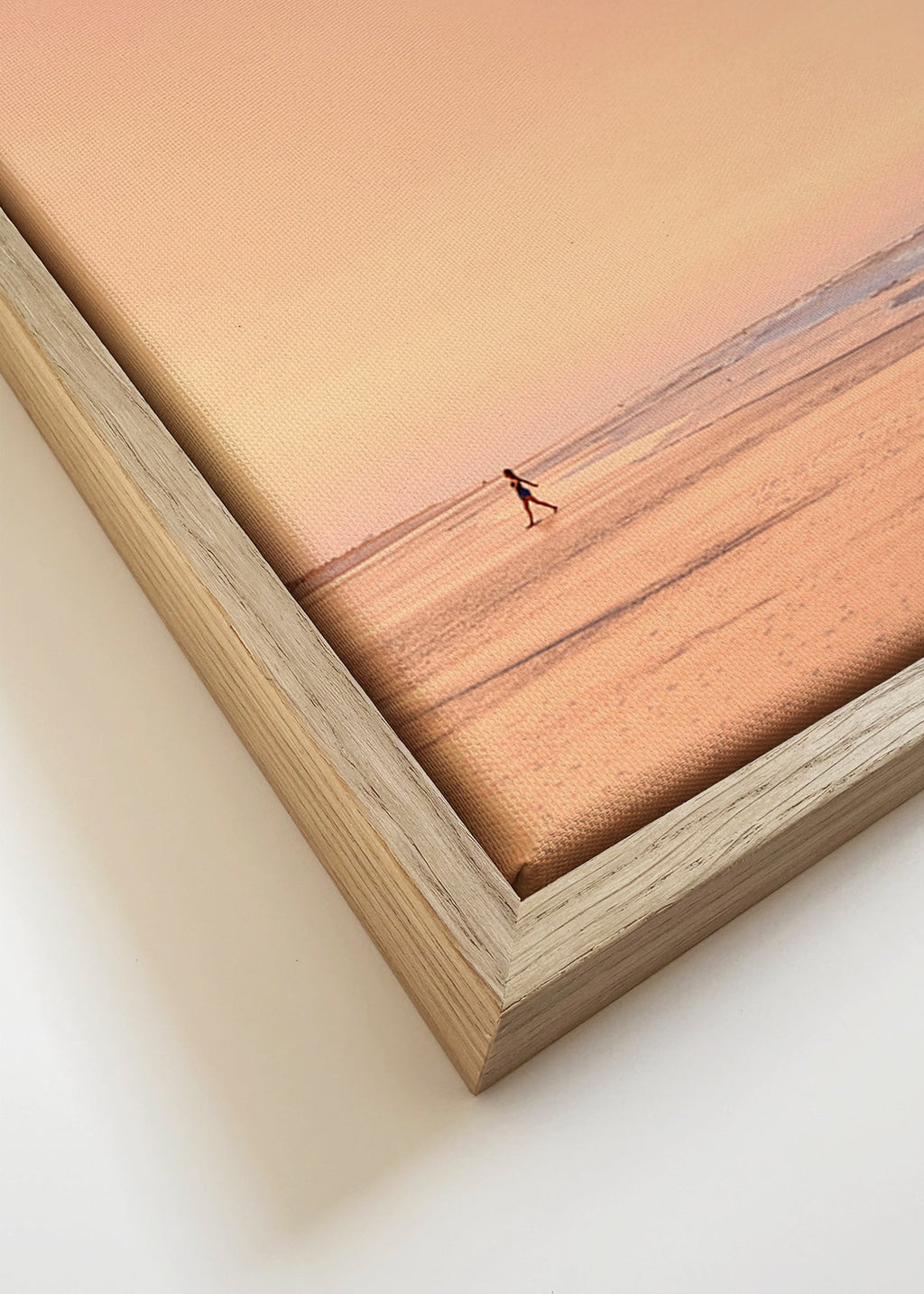 Arte para paisagem: praia ao amanhecer em tons pastel – Canvas detail