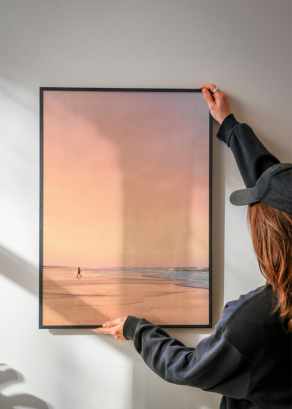 Arte para paisagem: praia ao amanhecer em tons pastel – Product2